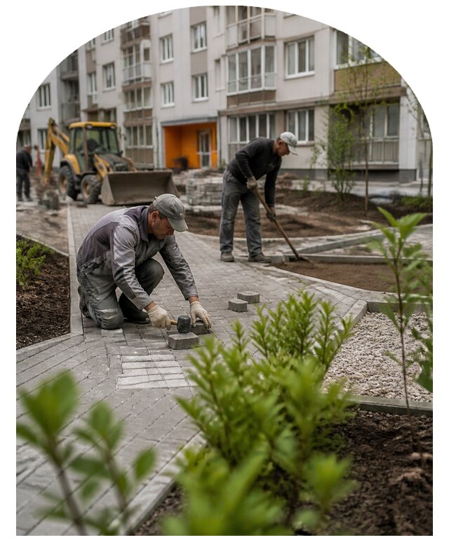 Благоустройство двора многоквартирного дома в Мичуринске